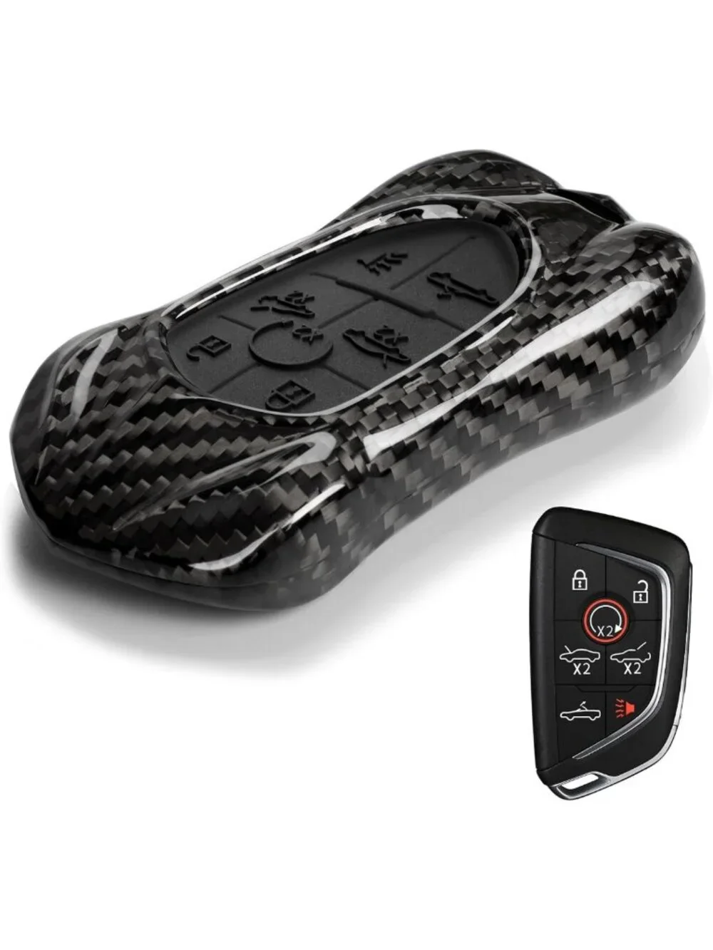Luxury Carbon Fiber Key Fob Cover for Corvette C8 2020-2026 | Protective Case